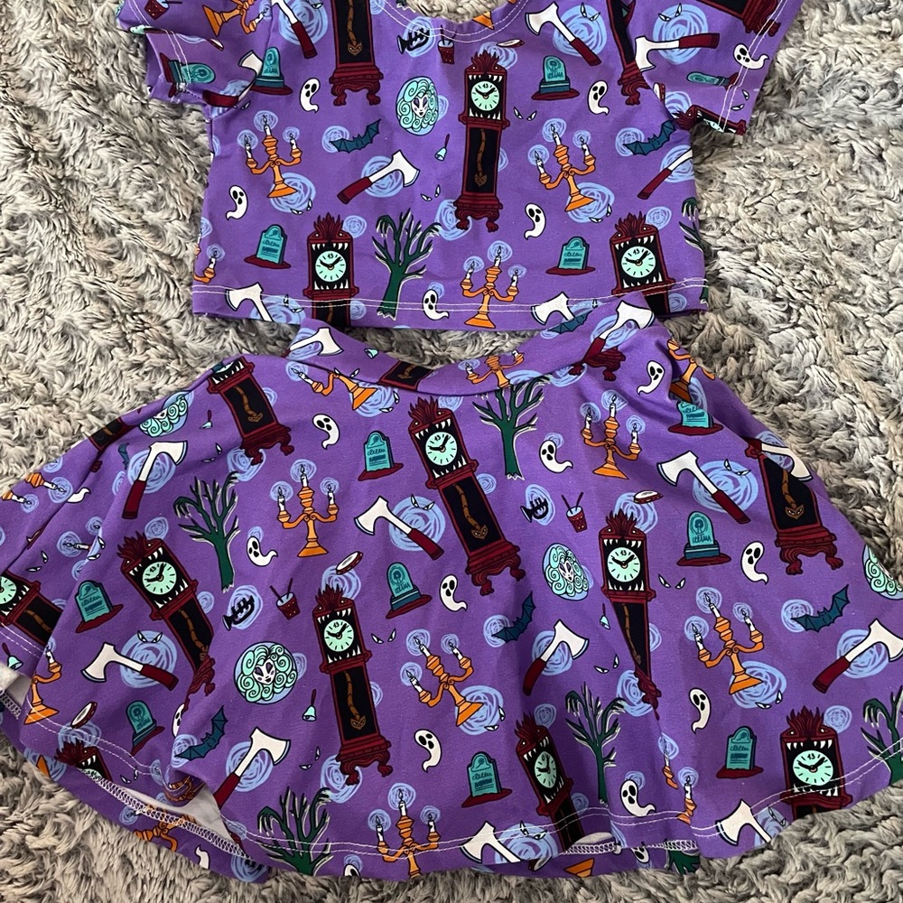 Girls Haunted Mansion skirt set